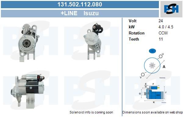 Starter - BV PSH 131.502.112.080