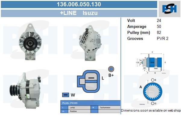 Alternator - BV PSH 136.006.050.130