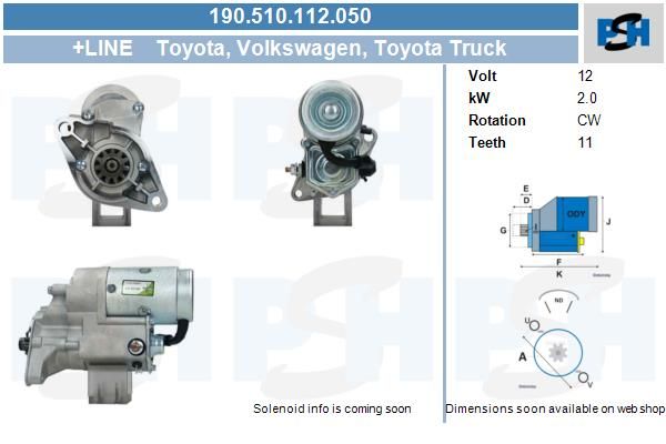 Starter - BV PSH 190.510.112.050