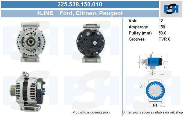 Alternator - BV PSH 225.538.150.010