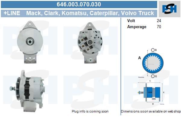 Alternator - BV PSH 646.003.070.030