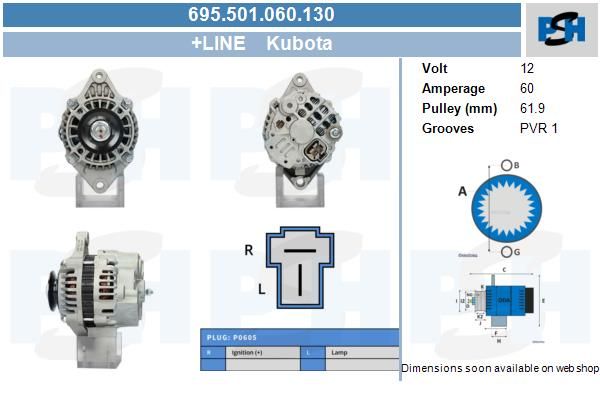 Alternator - BV PSH 695.501.060.130