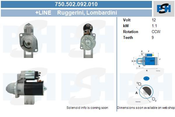 Starter - BV PSH 750.502.092.010
