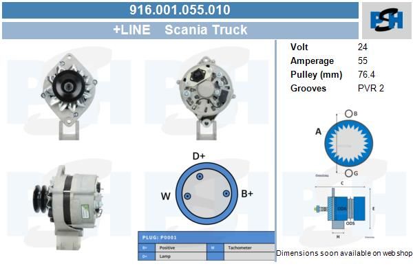 Alternator - BV PSH 916.001.055.010