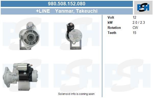 Starter - BV PSH 980.508.152.080