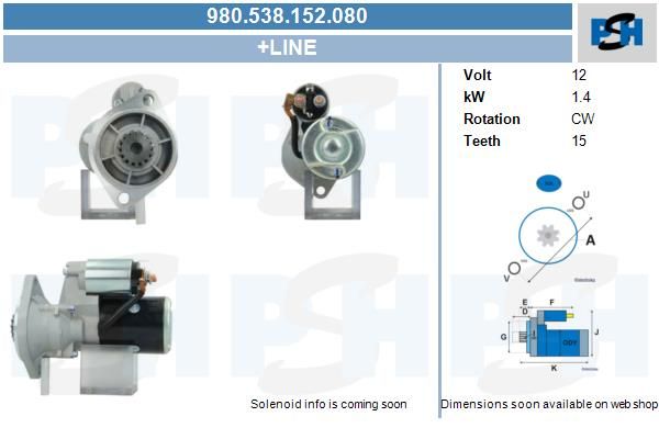 Starter - BV PSH 980.538.152.080