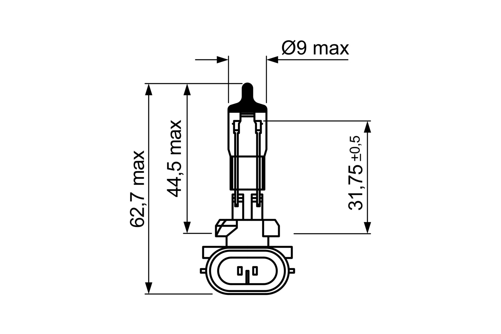 Лампа накаливания 886 12В 50Вт - Bosch 1 987 302 029