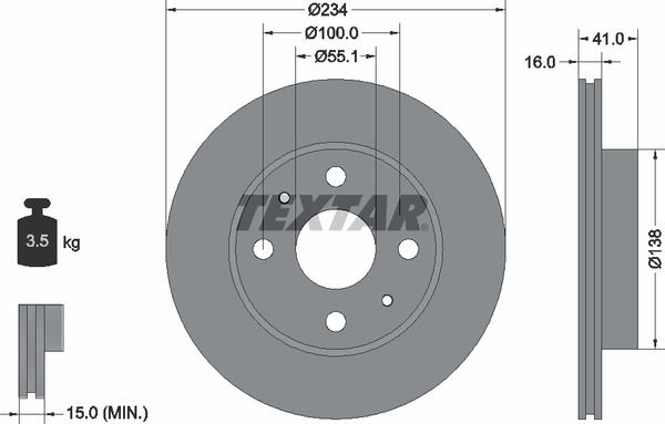 Brake Disc | перед | - Textar 92285603