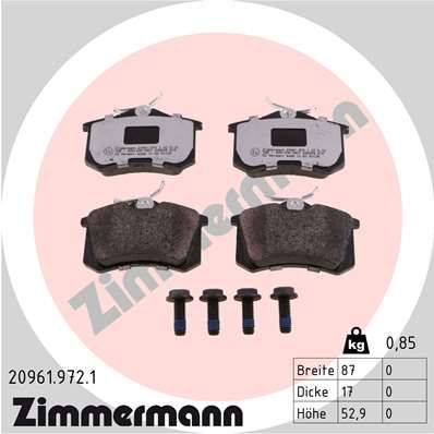 Brake Pad Set | зад | - Zimmermann 20961.972.1