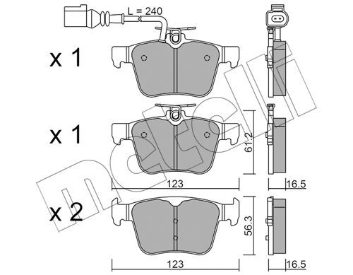 Brake Pad Set - Metelli 22-0981-1