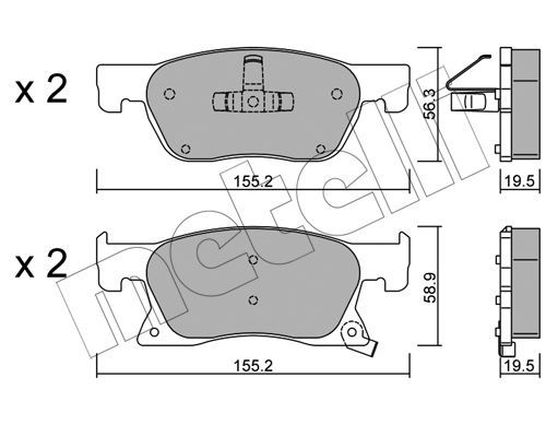 Brake Pad Set - Metelli 22-1114-0
