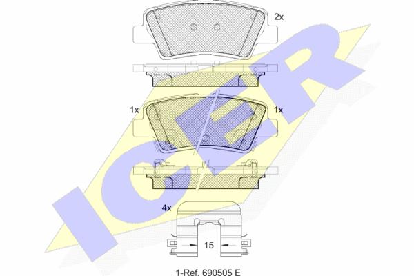 Brake Pad Set - Icer 182036-208