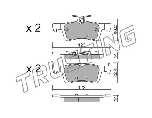 Brake Pad Set - Trusting 1002.1