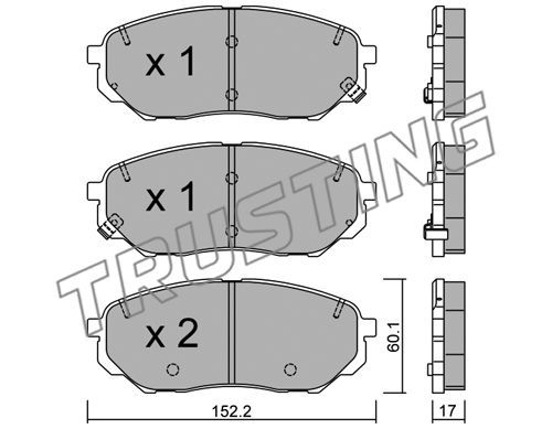 Brake Pad Set - Trusting 1096.0
