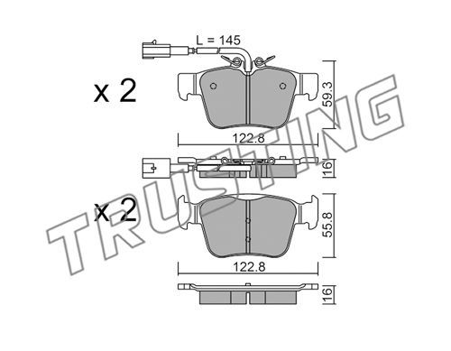 Brake Pad Set - Trusting 1101.0