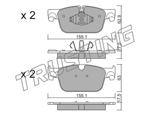 Brake Pad Set - Trusting 1119.0