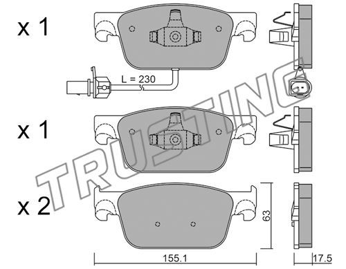 Brake Pad Set - Trusting 1125.0
