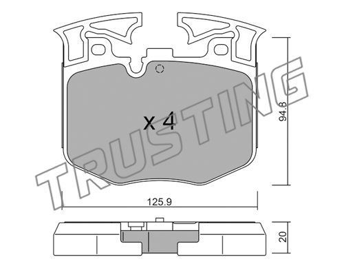 Brake Pad Set - Trusting 1146.0