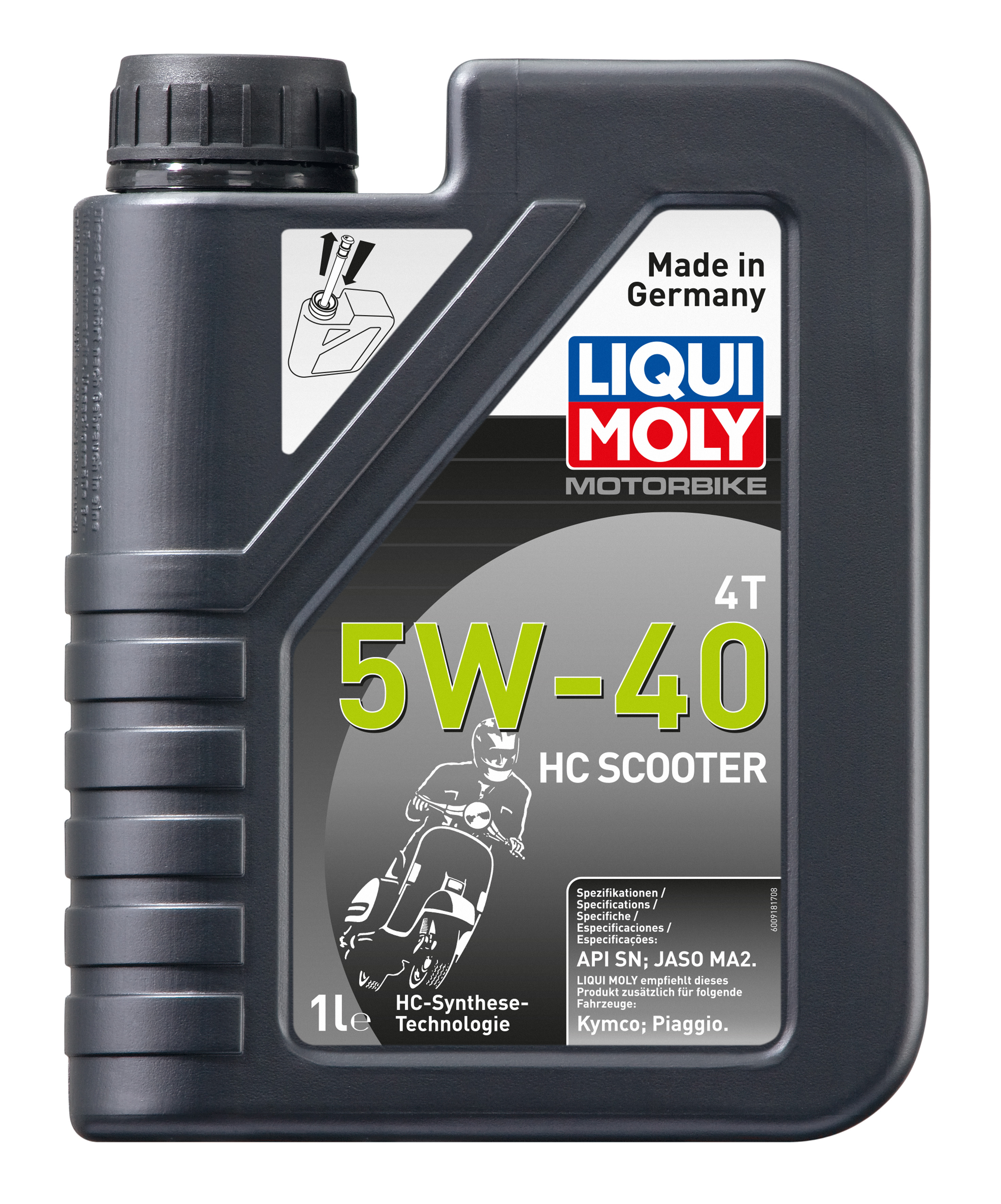 5w-40 Motorbike 4T HC Scooter, 1л (HC-синт.мотор.масло) - Liqui Moly 20829