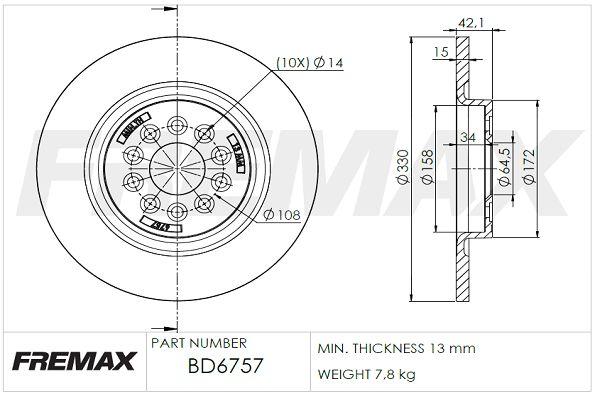 Brake Disc | зад | - FREMAX BD-6757