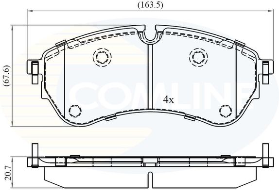 Колодки тормозные дисковые к-т | перед | - Comline CBP02388