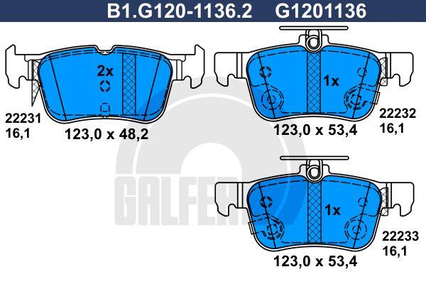 Brake Pad Set | перед | GALFER B1.G120-1136.2