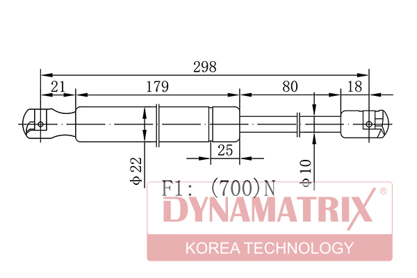 Амортизатор багажника - DYNAMATRIX DGS020878