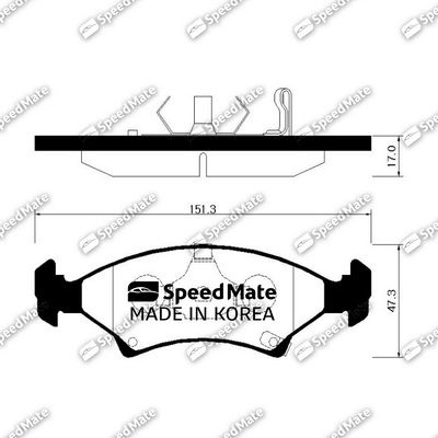 Brake Pad Set | перед | - SpeedMate SM-BPK043