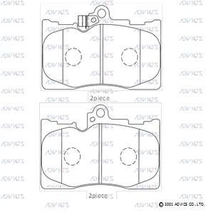 Дисковые тормозные колодки - ADVICS A1N166