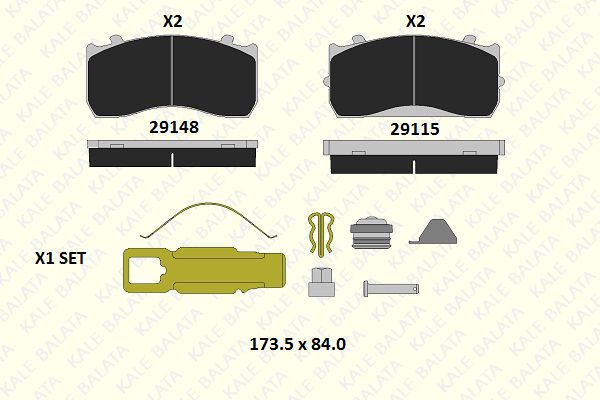 Brake Pad Set | перед | - Kale oto Radyator 29148 340 05