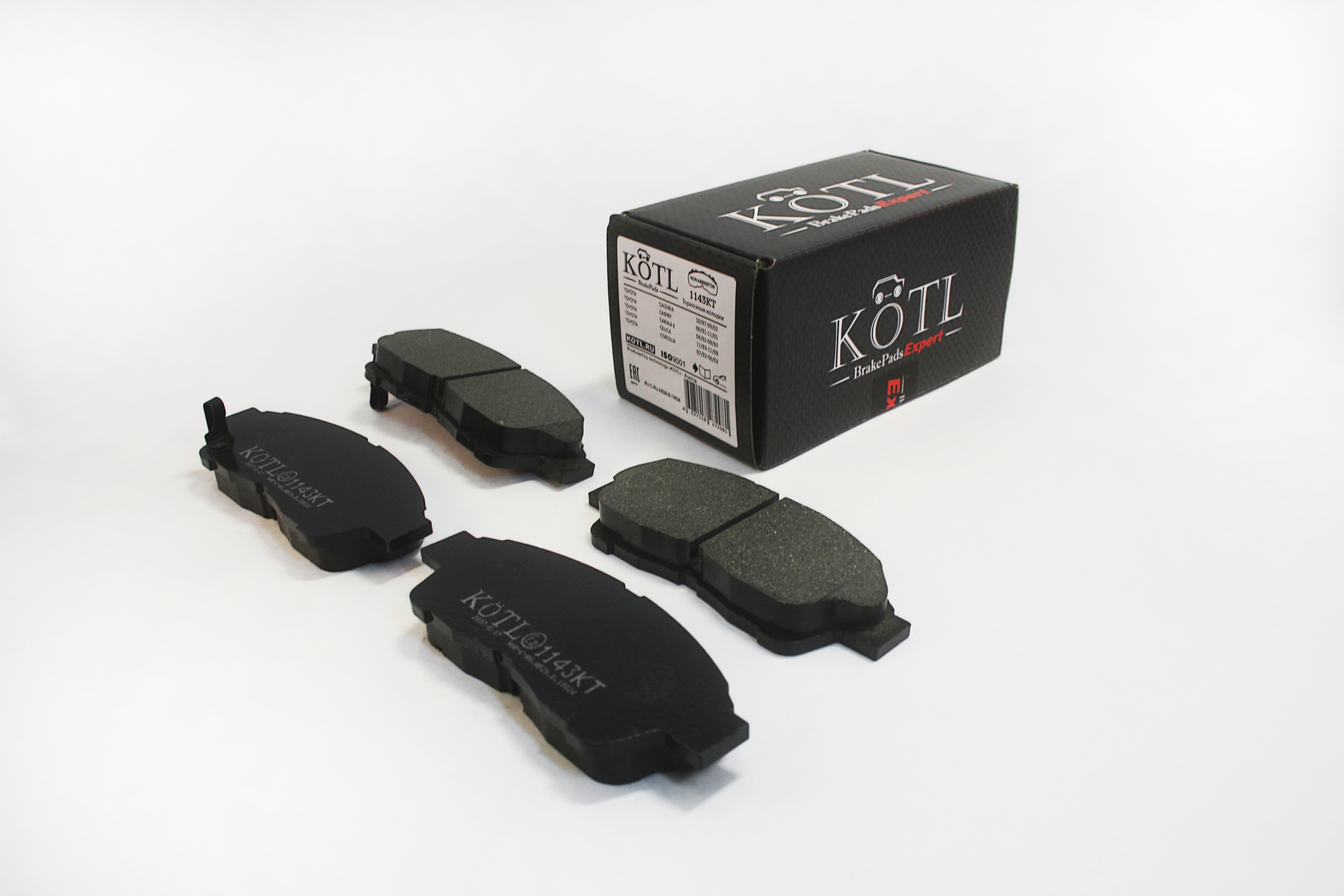 Колодки тормозные toyota caldina 10/97-09/02, toyota camry 06/91-11/01, toyota carina e 04/92-09/97, toyota celica 11/93-11/99, toyota corolla 07/92-06/02, передние - KoTL 1143KT