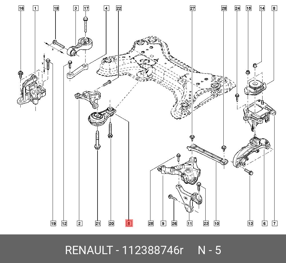 Опора двигателя (растяжка) Ren Master III 2.3 dCi - Renault 112388746R