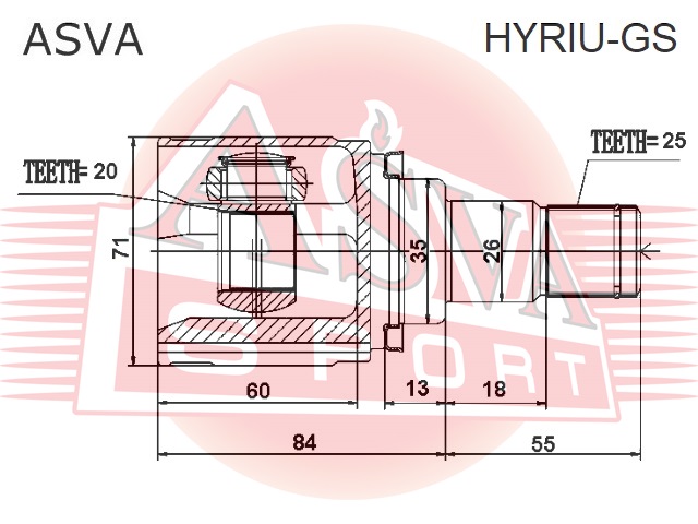 Шрус внутренний задний 20x35x25 | зад |