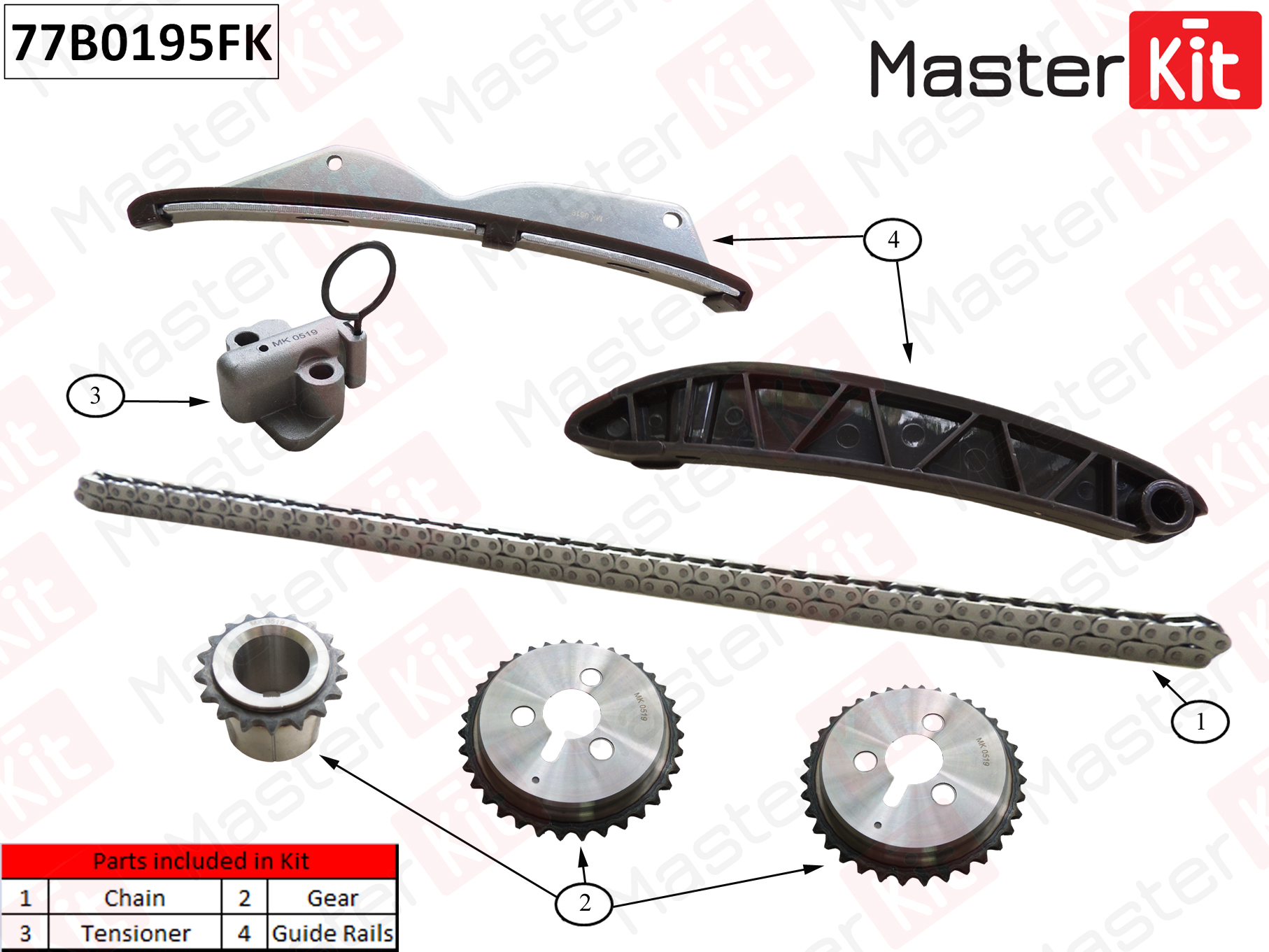 Комплект цепи ГРМ - Master KiT 77B0195FK