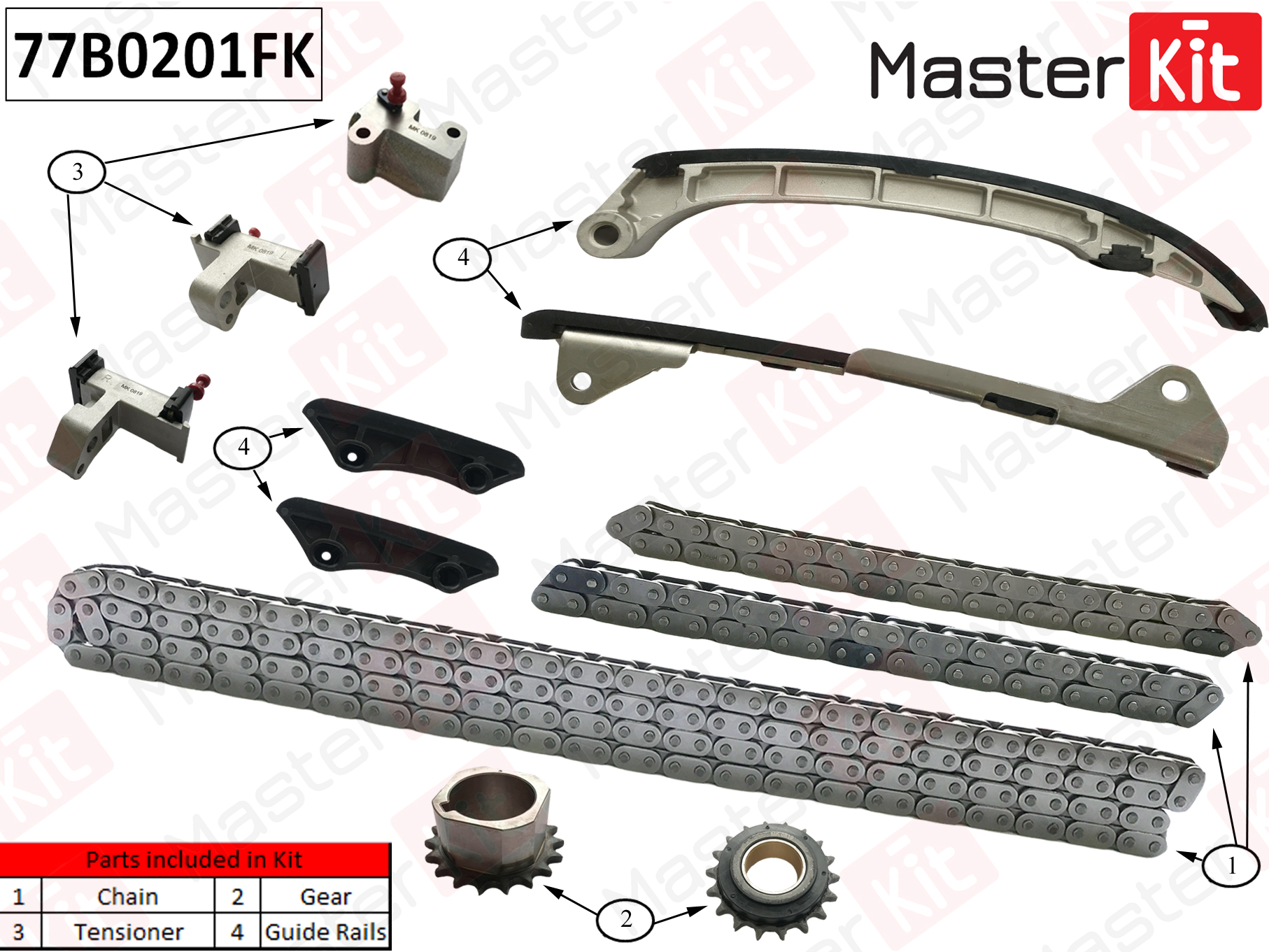 Комплект цепи ГРМ - Master KiT 77B0201FK