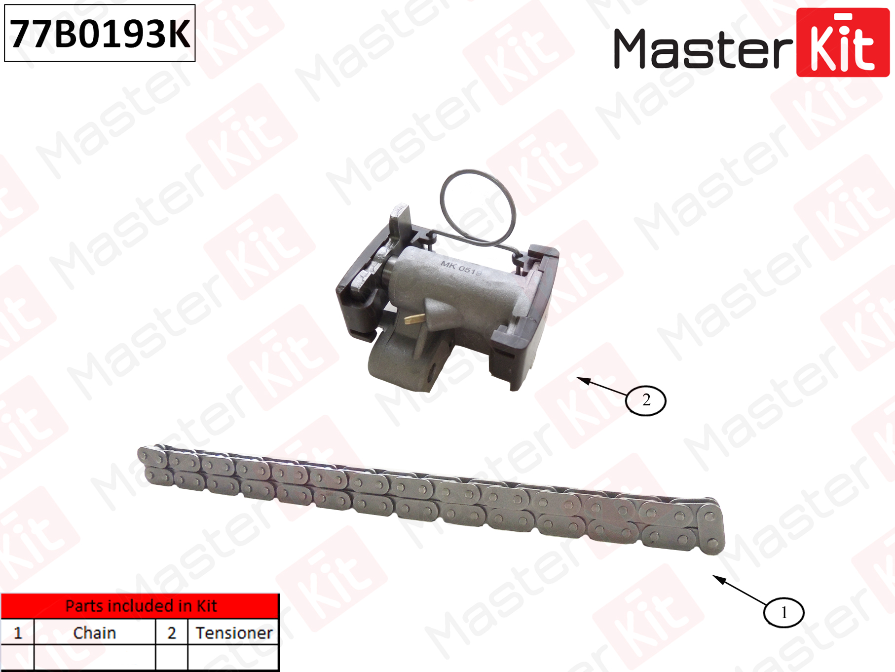 Комплект цепи привода распределительного вала | прав | - Master KiT 77B0193K