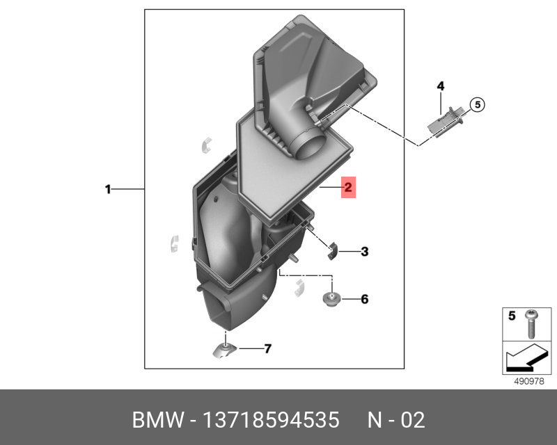 Фильтр воздушный BMW 320 - BMW 13 71 8594535