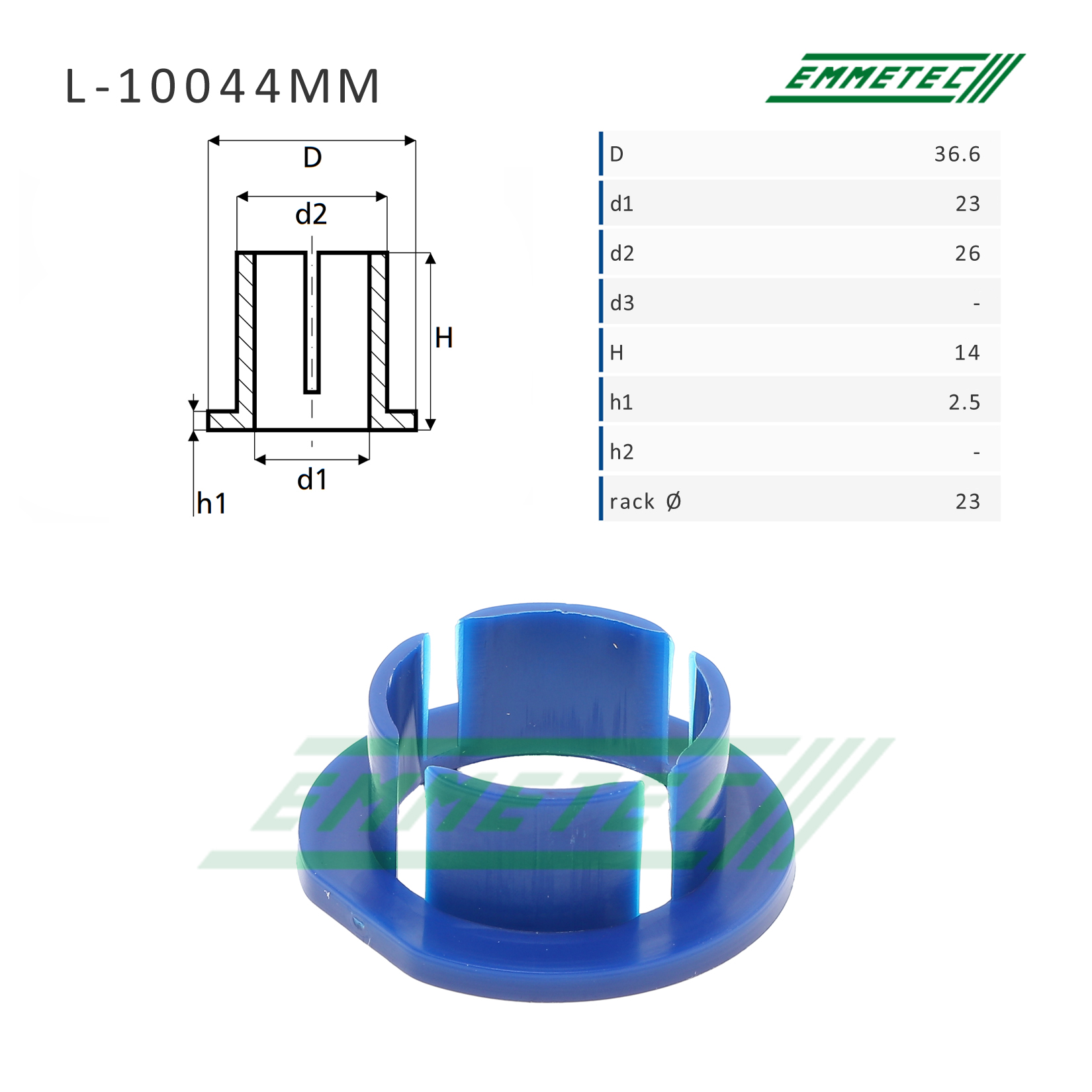 Втулка уплотнительная на вал диаметром 23мм VW Golf iV/Audi A3/Skoda/Seat - Emmetec L-10044MM