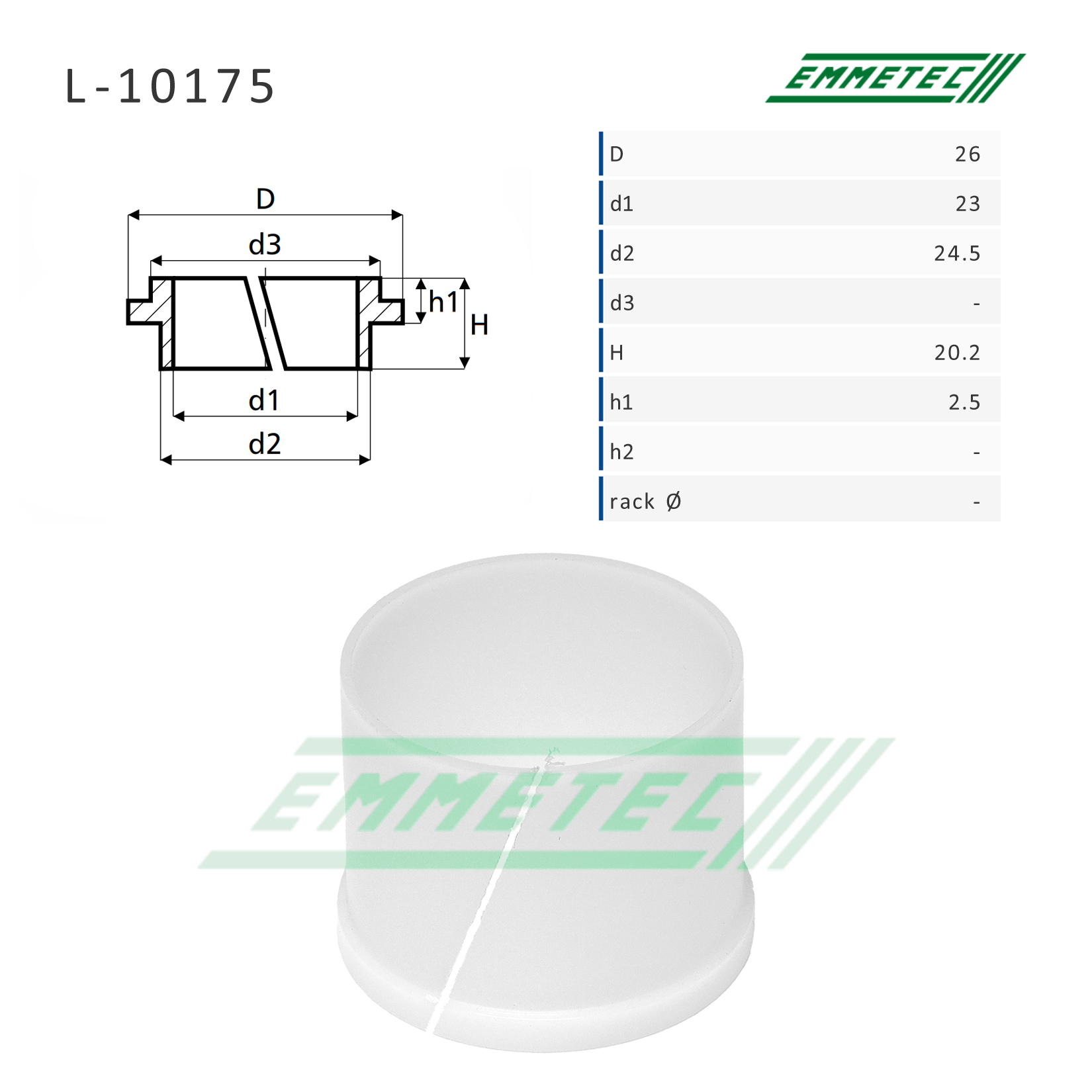 Втулка уплотнительная на вал диаметром 23мм Subaru Forester 2002-2008 - Emmetec L-10175