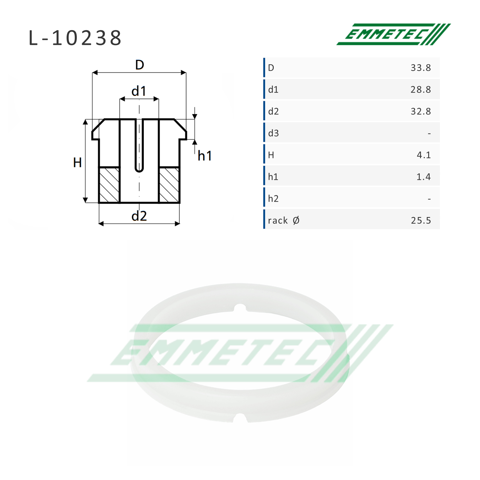 Втулка уплотнительная на вал диаметром 28.8мм audi A6 / A6 Avant 1997-2004 - Emmetec L-10238
