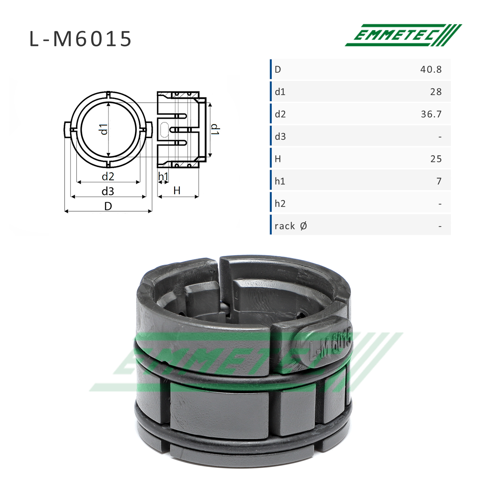 Втулка рулевой рейки Mazda cx-9 2016-, Ford Transit 1985-2000 - Emmetec L-M6015