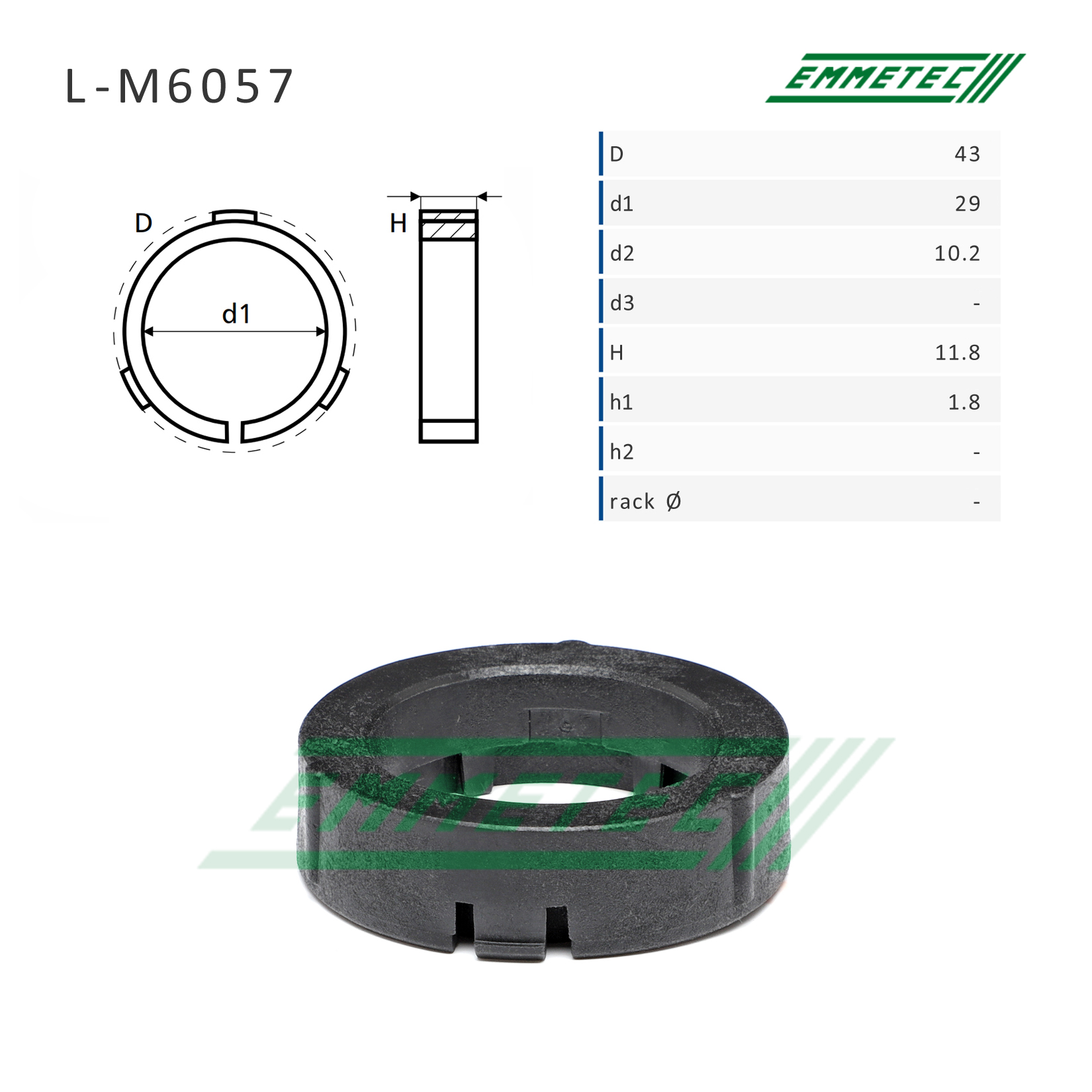 Втулка рулевой рейки Mercedes a w169 2004-, Mercedes b w245 2005-2011 - Emmetec L-M6057