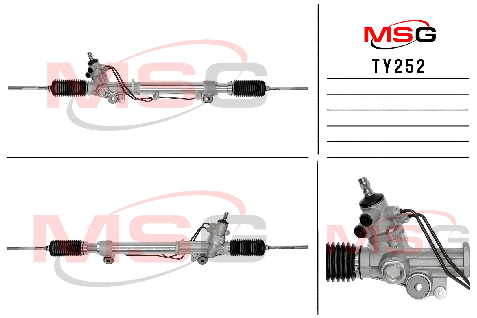 Рулевая рейка c ГУР новая Toyota Hilux Surf 2002-2009, Toyota Land Cruiser Prado 120 2003-2010 - MSG TY252