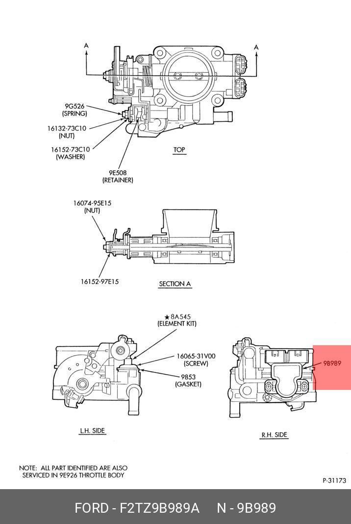 Датчик положения дроссельной заслонки - Ford F2TZ9B989A