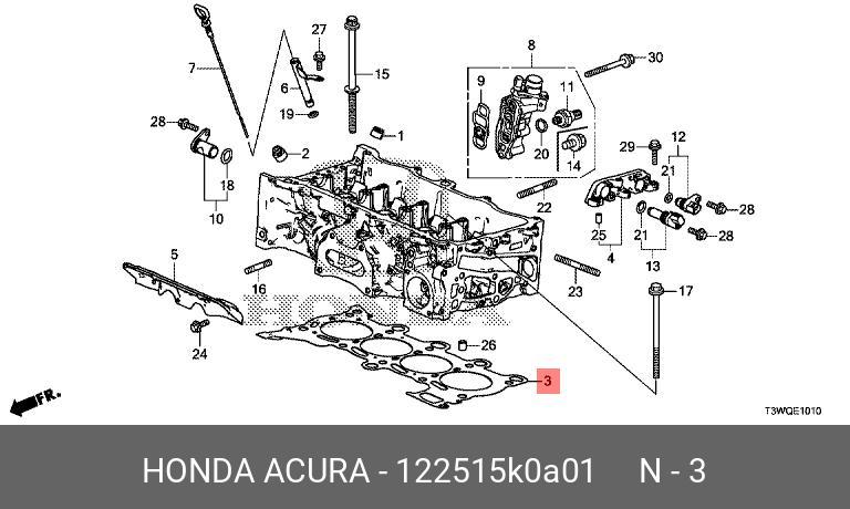 Прокладка головки блока цилиндров - Honda 12251-5K0-A01