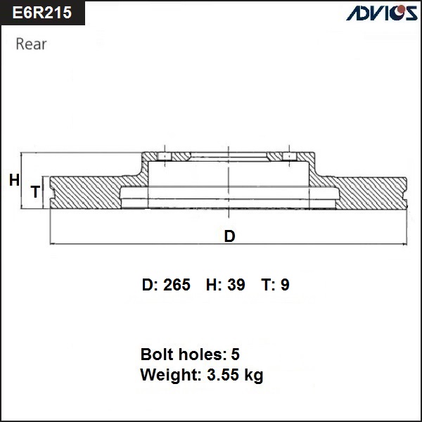 Диск тормозной - ADVICS E6R215B