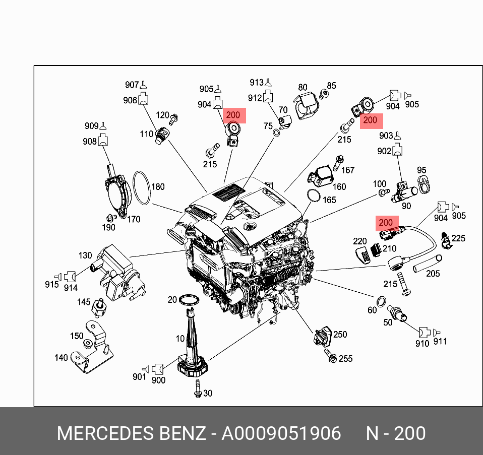 Датчик детонации - Mercedes A 000 905 19 06