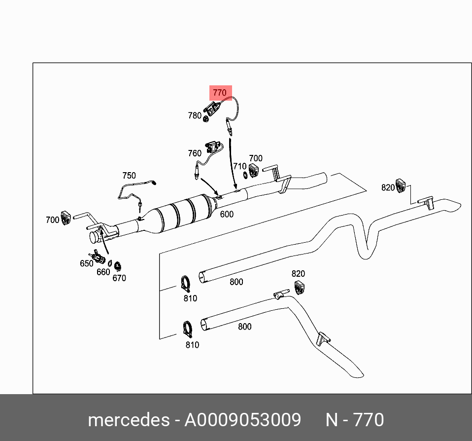 Датчик кислородный - Mercedes A0009053009