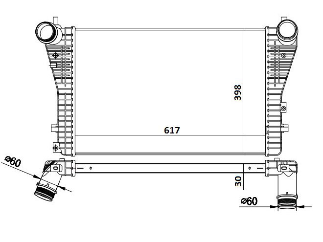 Радиатор интеркулера VW PAS b6b7 05-tiguan 07- - SAT st1k0145803ae