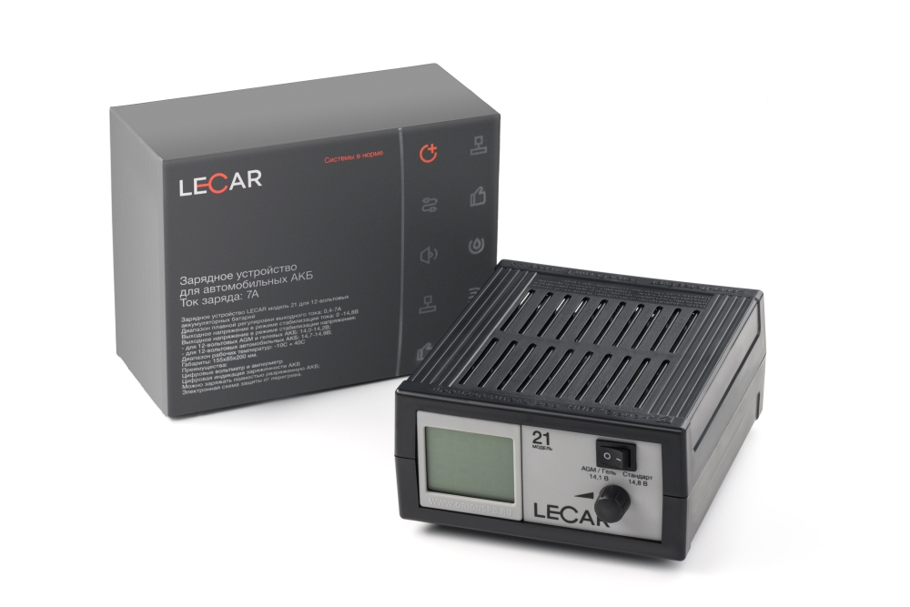 Устройство зарядное lecar 21 12В 0,4-7a фирм.упак lecar - LECAR LECAR000042006